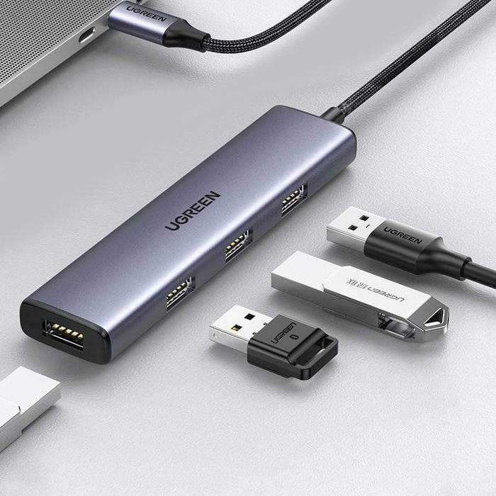 Ugreen USB Type C - 4x USB 3.2 Gen 1 Hub silver (CM473 20841)