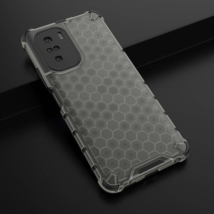 Honeycomb Handyhülle Schutzhülle mit TPU Rahmen für Xiaomi Redmi K40 Pro+ / K40 Pro / K40 / Poco F3 schwarz