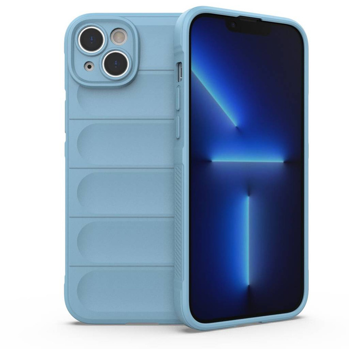 Custodia Magic Shield Case per iPhone 14 Plus custodia corazzata flessibile azzurra