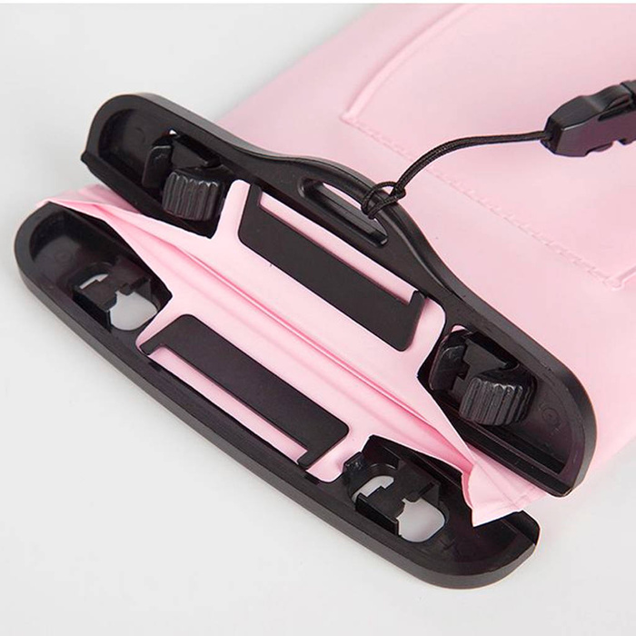 Funda resistente al agua con una banda de teléfono de PVC - rosa
