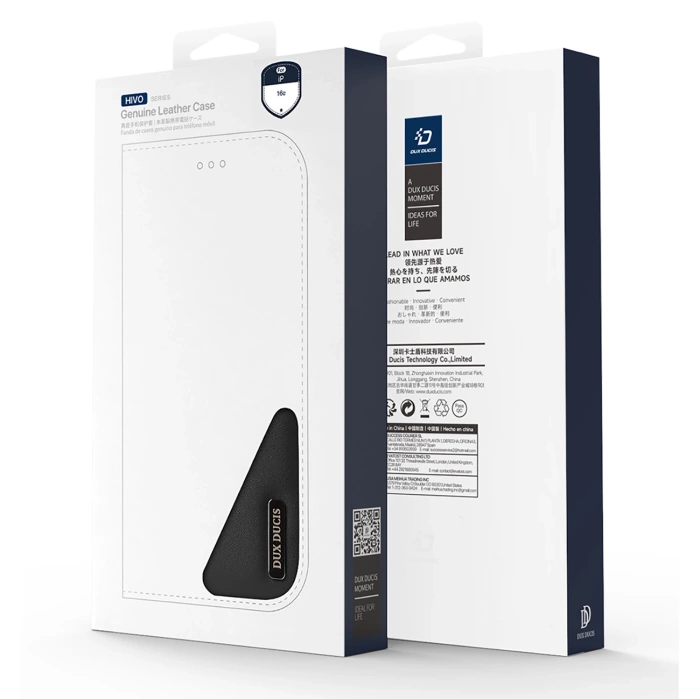 Dux Ducis Hivo iPhone 16e Case with Flip and RFID Protection - Black