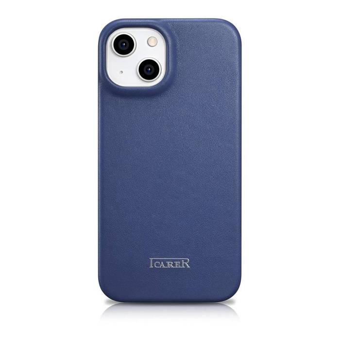 iCarer CE Premium Leather Folio Case iPhone 14 Flip Magnetic MagSafe Blue (WMI14220713-BU)