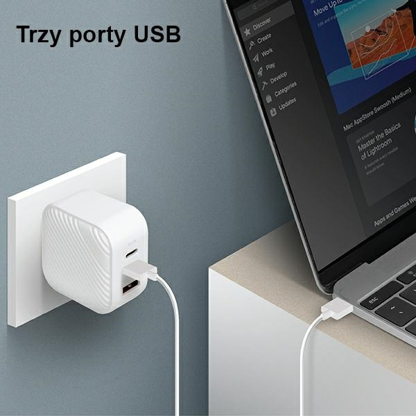 Orden Uniq . red. Verge Pro 66W Gan USB-C blanco / blanco nube