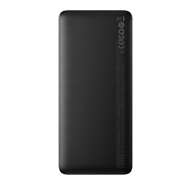 Baseus Bipow Digital Display Fast charge Power bank 20000mAh 25W Black (With Baseus Mini White charging cable Type-C to type-c 60W(20V/3A) 50cm black)