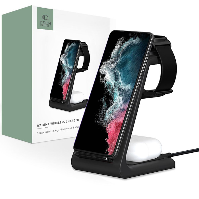 TECH-PROTECT A7 3IN1 WIRELESS CHARGER BLACK