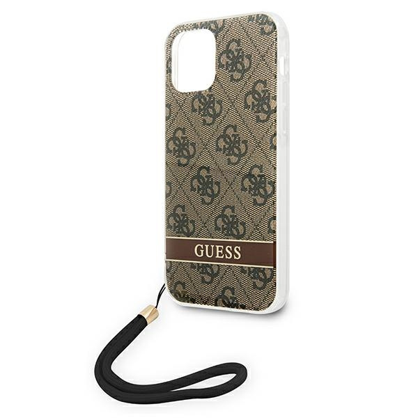 Guess GUOHCP12MH4STW iPhone 12/12 Pro brown/brown hardcase 4G Print Strap