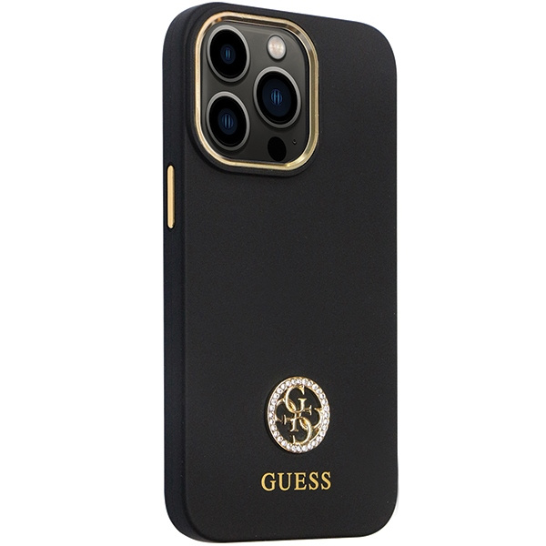 Coque Guess GUHCP13LM4DGPK iPhone 13 Pro / 13 6.1" noir/noircase Silicone Logo Strass 4G Case
