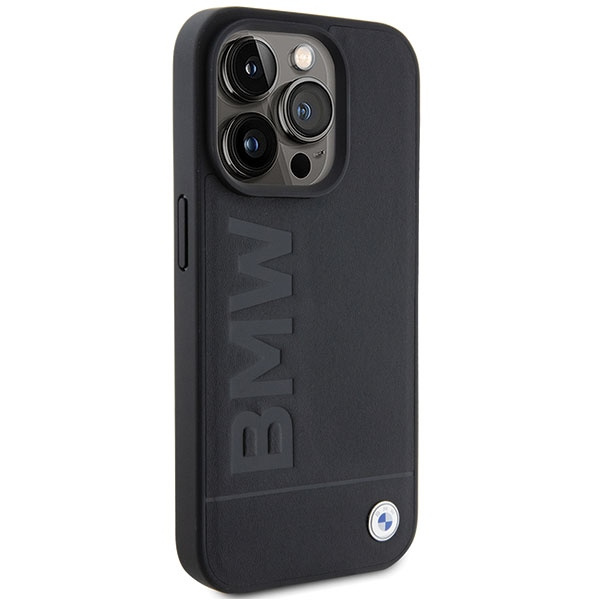 Etui BMW BMHCP15LSLLBK iPhone 15 Pro 6.1" czarny/black Leather Hot Stamp Case