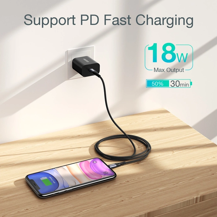 Choetech IP0041 Cavo USB-C / Lightning MFi 480Mb/s 3A 2 m - nero