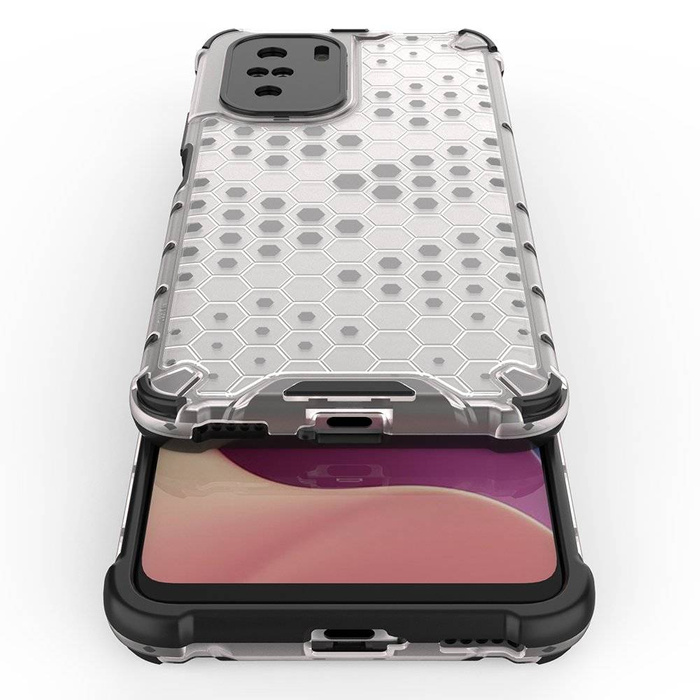 Honeycomb Handyhülle Schutzhülle mit TPU Rahmen für Xiaomi Redmi K40 Pro+ / K40 Pro / K40 / Poco F3 rot