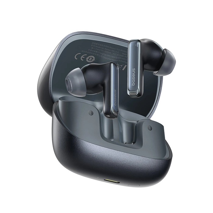 Słuchawki Baseus Bowie M2s Ultra TWS bezprzewodowe dokanałowe z interaktywnym ekranem - czarne