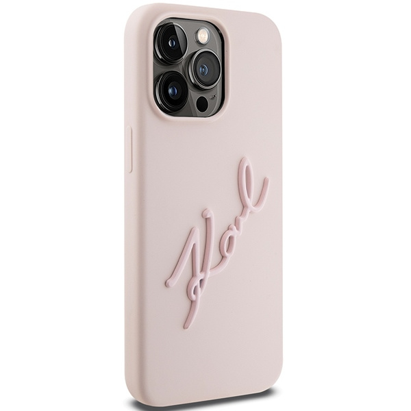 Etui Karl Lagerfeld KLHCP15LSKSBMCP iPhone 15 Pro 6.1" różowy/pink hardcase Silicone Karl Script Case