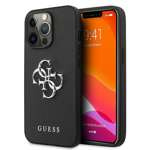 GUESS   13 Pro Saffiano 4G Logotipo metálico Negro Hardcase