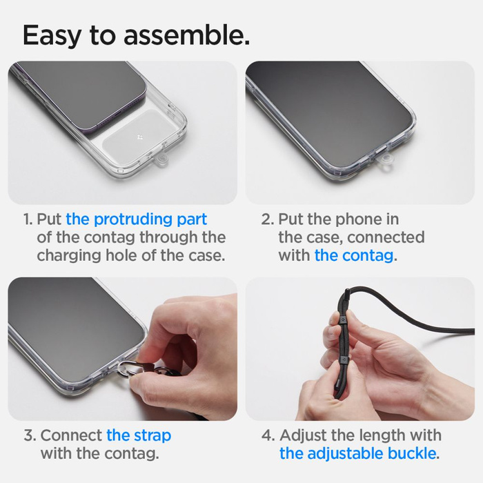 Spigen UNIVERSALGURT-SET CROSSBODY & HANDGELENK SCHWARZ