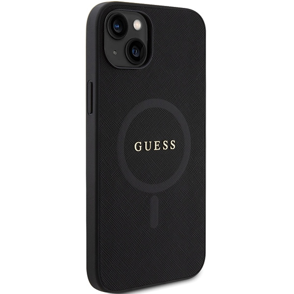 Funda Guess GUHMP15SPSAHMCK iPhone 15 6.1" negro/negro durocase Saffiano MagSafe Case