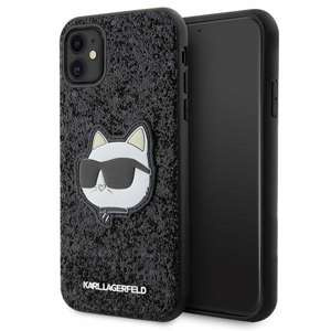 Karl Lagerfeld KLHCN61G2CPK iPhone 11 / Xr 6.1" negro/negro durocase Glitter Choupette Patch