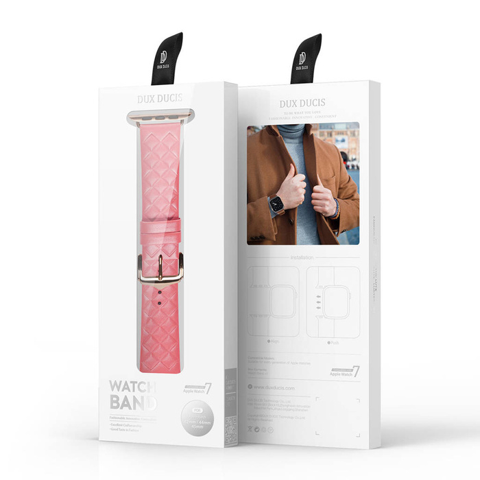 Correa de Watch 7 Dux Ducis Correa de cuero 7/6/5/4/3/2 / SE (45/44 / 42 mm) Pulsera Pulsera de cuero genuino Pulsera roja (Versión de Inglaterra)