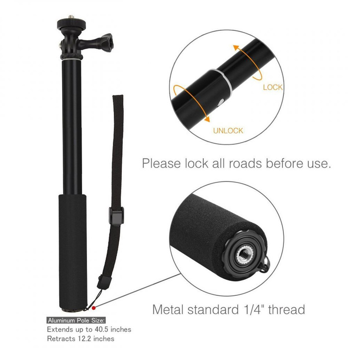 TECH-PROTECT MONOPAD & SELFIE STICK GOPRO HERO NEGRO