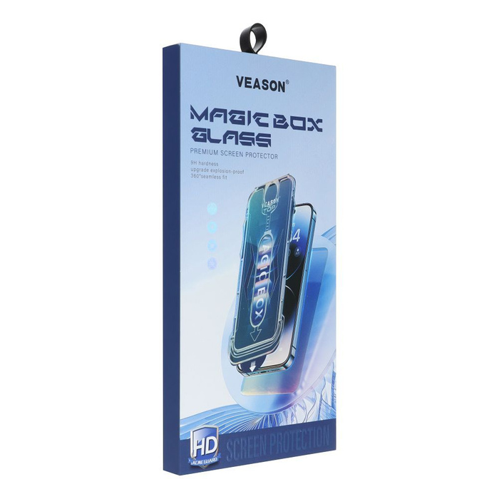 Szkło Hartowane 6D Pro Veason Easy-Install Glass + Aplikator - do Iphone 13 Pro / 14 czarny