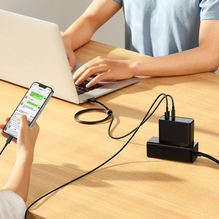 Chargeur USB GaN universel rapide Baseus GaN5 Pro Type C / USB 100W PD3.0, QC4.0 +, AFC blanc (CCGP090201)