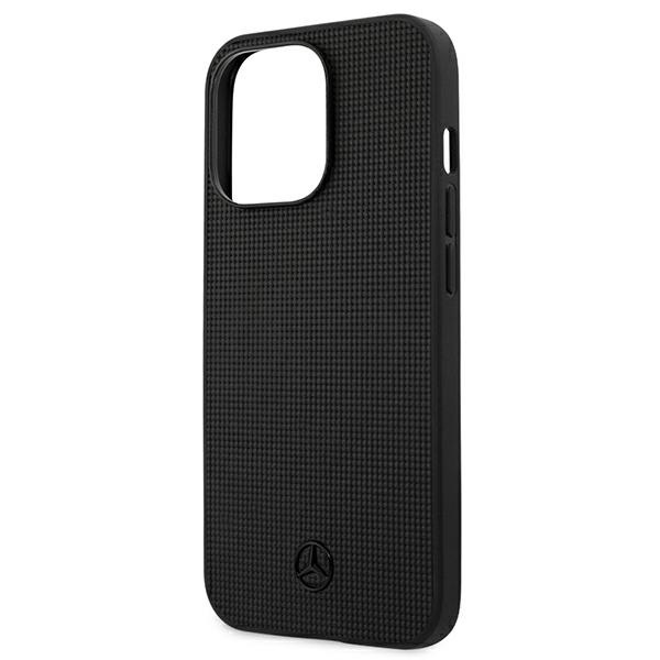 Mercedes MEHCP13LMBLBK iPhone 13 Pro / 13 6.1" schwarz/schwarz hartcase Leder Mesh Metall Logo