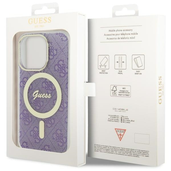 Case Guess GUHMP14LH4STU iPhone 14 Pro 6.1" purple/purple hardcase 4G MagSafe Case