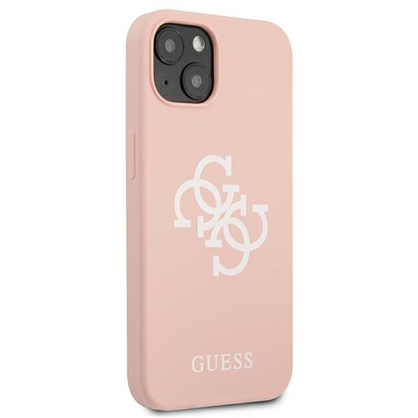 Coque GUESS Apple iPhone 13 Mini Silicone 4G Logo Rose Hardcase