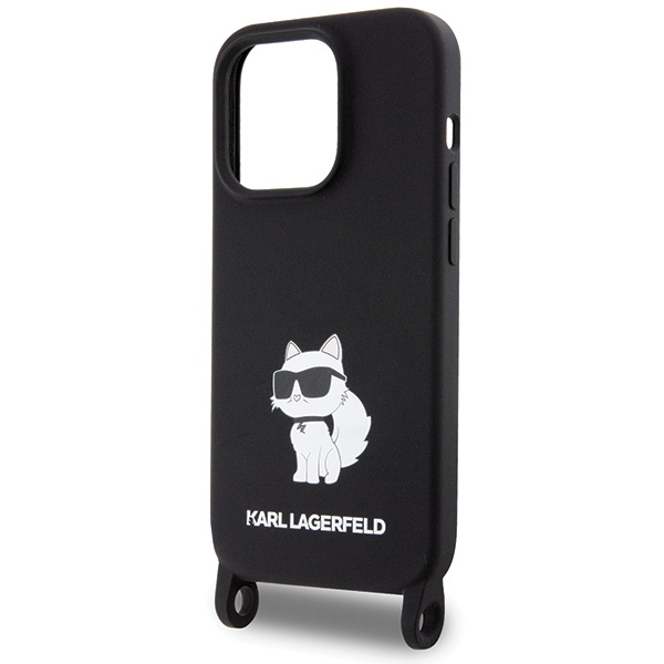 Case Karl Lagerfeld KLHCP15LSCBSCNK iPhone 15 Pro 6.1" hardcase black/black Crossbody Silicone Choupette Case