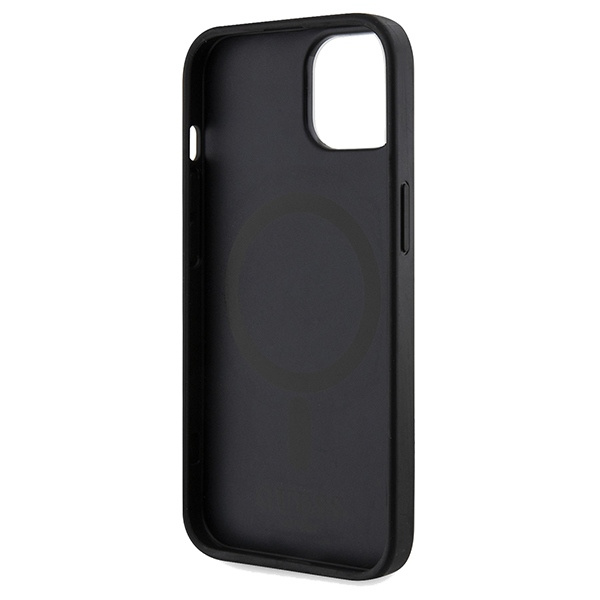 Etui Guess GUHMP15SP4RPSK iPhone 15 / 14 / 13 6.1" czarny/black hardcase 4G Printed Stripes MagSafe Case