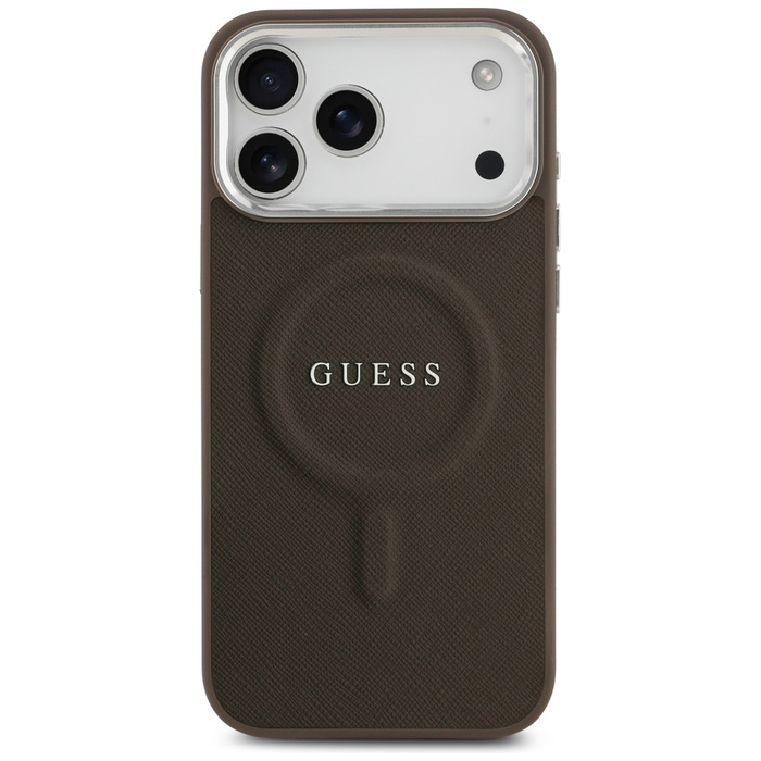 Etui Guess Classic Logo MagSafe do       iPhone 17 Pro brązowy