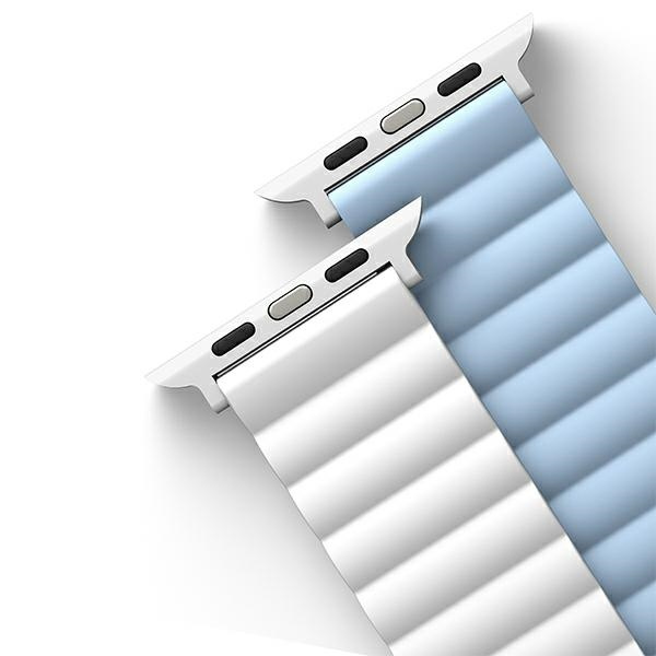 UNIQ strap Revix Apple Watch Series 4/5/6/7/8/SE/SE2/Ultra 42/44/45mm. Reversible Magnetic white-blue/white-blue