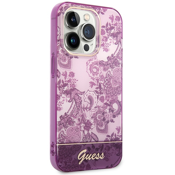 Case Guess iPhone 14 Pro 6.1" fuchsia/fuschia hardcase Porcelain Collection