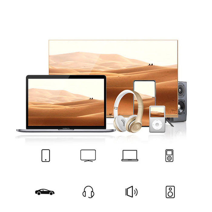 Ugreen kabel audio AUX úhlová zástrčka minijack 3,5 mm 2m modrá (AV112)