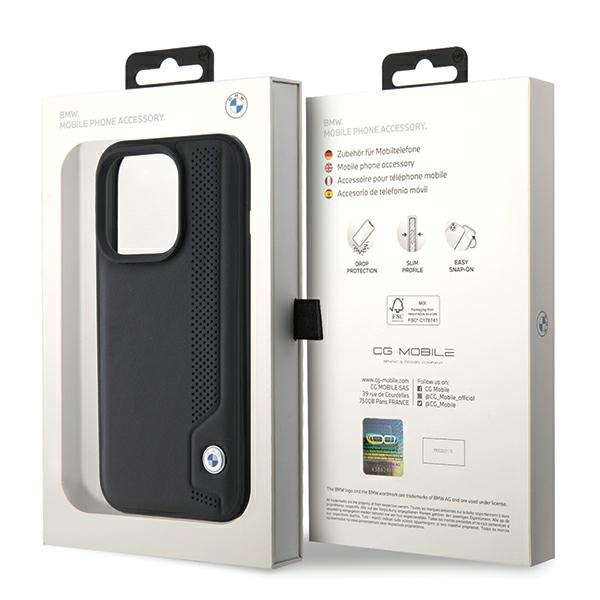 Cover Bmw Bmhcp15l22rbdk IPhone 15 Pro 6,1" nero/nero durocase pelle punti blu Case