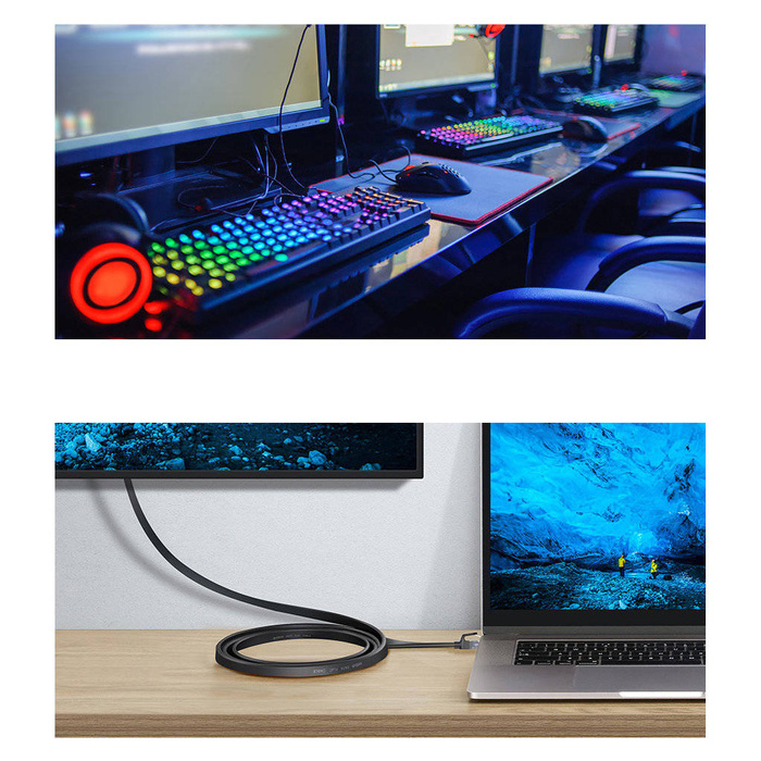 Baseus Speed Six kabel síťový plochý RJ45 1000Mbps 10m černý (WKJS000201)