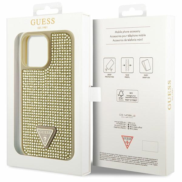 Coque Guess GUHCP14XHDGTPD iPhone 14 Pro Max 6.7" or/dorécase Rhinestone Triangle Case