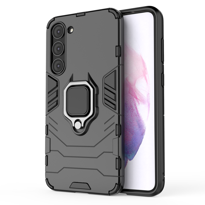 Obal Kroužek Armor obal pro Samsung Galaxy S23+ pancéřové pouzdro držák mag netic ring black Case