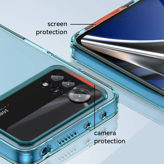 Custodia Outer Space per Xiaomi Poco X4 Pro 5G cover con cornice flessibile blu