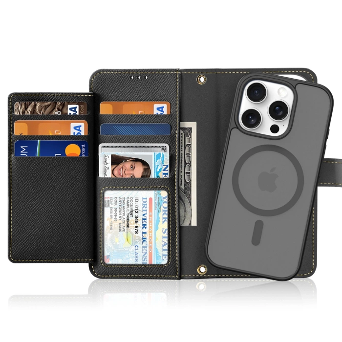 Dux Ducis Lawa Leather Case for iPhone 16 Pro Max - Black