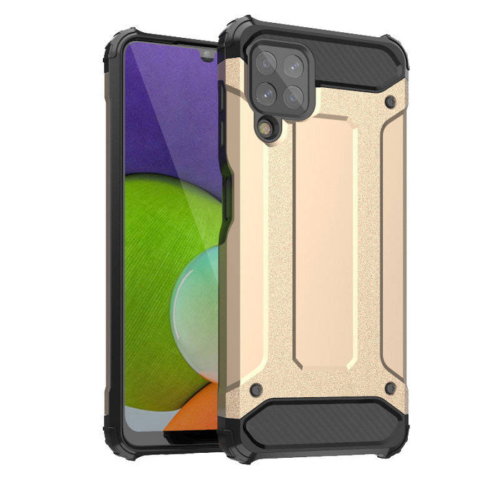 Hybridní Armor pancéřovaný hybridní pouzdro kryt Samsung Galaxy A22 4G zlatý