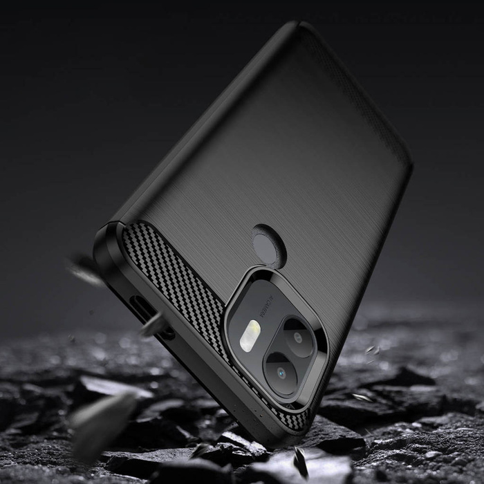 Obal Carbon Case obal pro Xiaomi Redmi A1+ flexibilní silikonový carbonový kryt černý Case