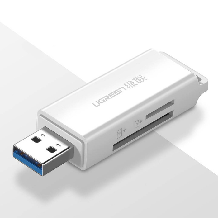 Lettore di schede TF/SD portatile Ugreen per USB 3.0 bianco (CM104)