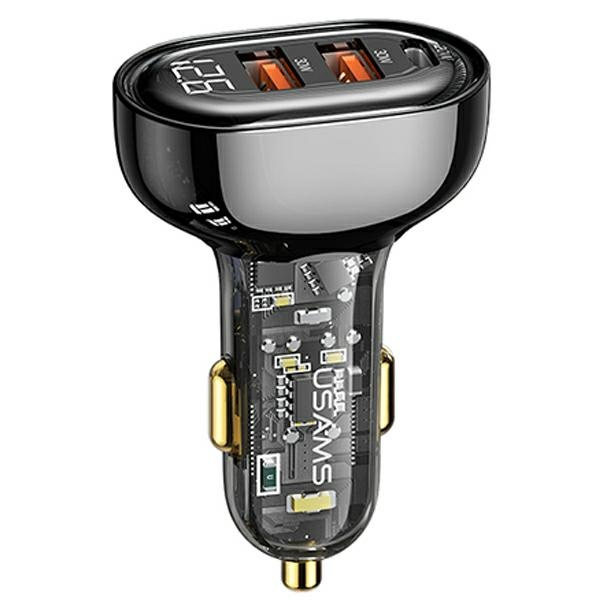 USAMS Charg. sam. 2xUSB+1xUSB-C 80W Fast Charge černá/černá CC159CC01 (US-CC159)