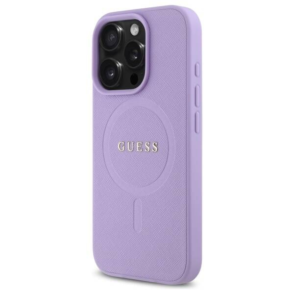 Etui Guess iPhone 16 Pro Max 6.9" fioletowy/purple harcase Saffiano MagSafe