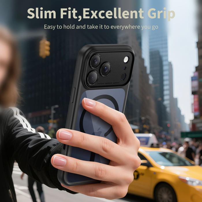 TECH-PROTECT MAGPEAK MAGSAFE CC IPHONE 17 PRO MAX BLACK/CLEAR