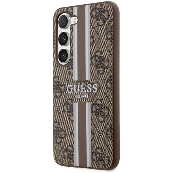 Cover Guess GUHCS23SP4RPSW S23 S911 marrone/marronecase 4G stampato a righe Case