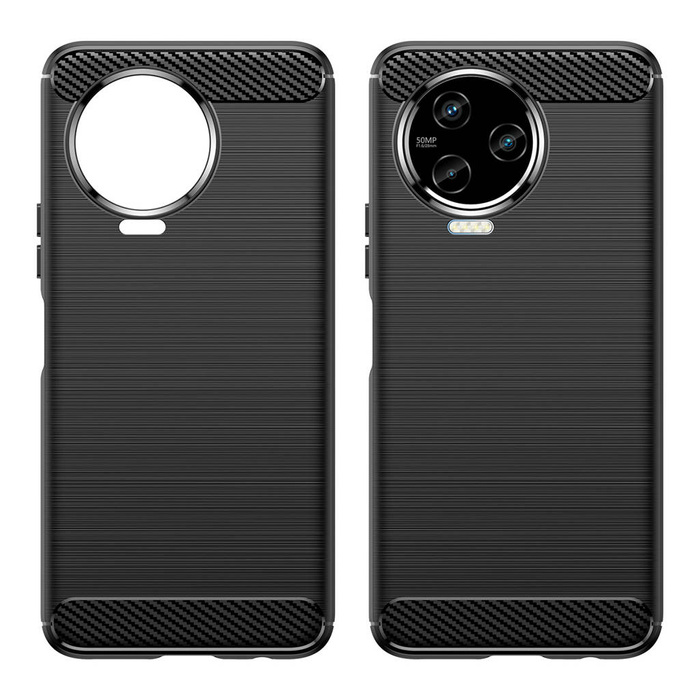 Carbon Case Cover for Infinix Note 12 (2023) / Infinix Note 12 Pro Flexible Silicone Carbon Cover Black