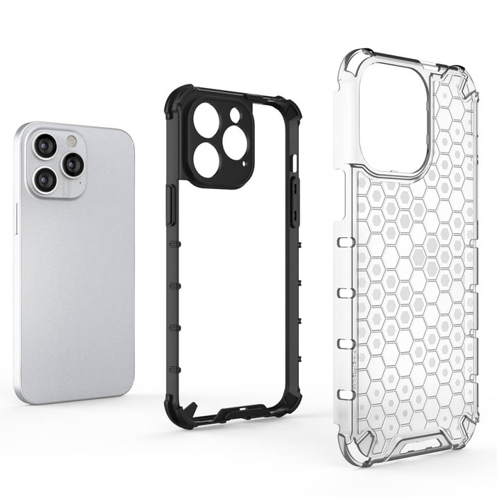 Funda Honeycomb para iPhone 14 Pro funda híbrida blindada transparente