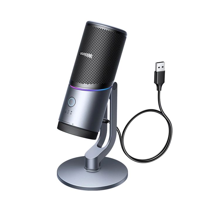 Ugreen CM769 Desktop-Mikrofon mit USB-A, RGB-LED - Silber