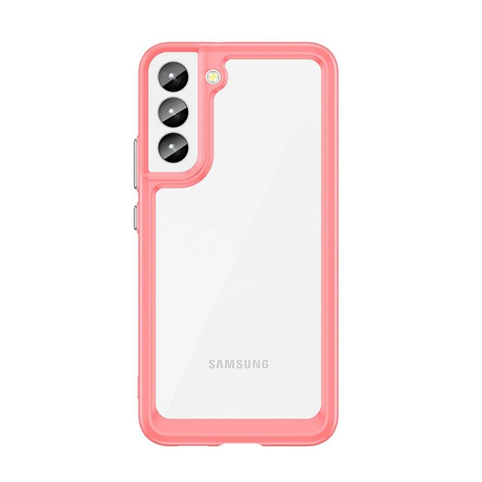 Custodia Cover Space per Samsung Galaxy S22 + (S22 Plus) Cover rigida con cornice in gel rossa